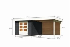 KARIBU Gartenhaus Bastrup5 , Anthrazit, Fichtenholz 28mm, 614 X 297 X 222 Cm, Pultdach, Anbau 3m Mit Rückwand -Doppler Verkäufe 30566 8 05.jpg