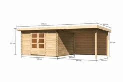 KARIBU Gartenhaus Bastrup 7, Naturbelassen, Fichtenholz 28mm, 674,5 X 297 X 222 Cm, Pultdach, Anbau 3m Mit Rückwand -Doppler Verkäufe 30566 9 05.jpg
