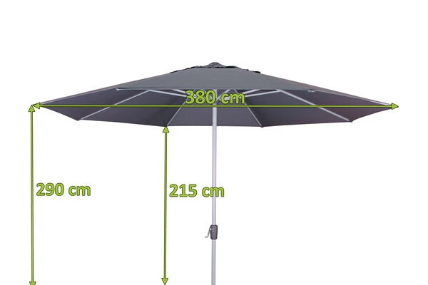 DOPPLER Active Mittelstockschirm, Anthrazit, Aluminium/Textil, Ø 380 Cm, Mit Kurbel 3 DOPPLER Active Mittelstockschirm, Anthrazit, Aluminium/Textil, Ø 380 Cm, Mit Kurbel - Image 3