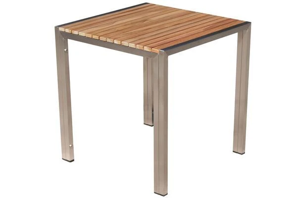 OUTFLEXX 2er-Set Rollliege, Silber, Edelstahl/Teak, 212x71x36 Cm, Mit Beistelltisch 45x45cm 7 OUTFLEXX 2er-Set Rollliege, Silber, Edelstahl/Teak, 212x71x36 Cm, Mit Beistelltisch 45x45cm - Image 7
