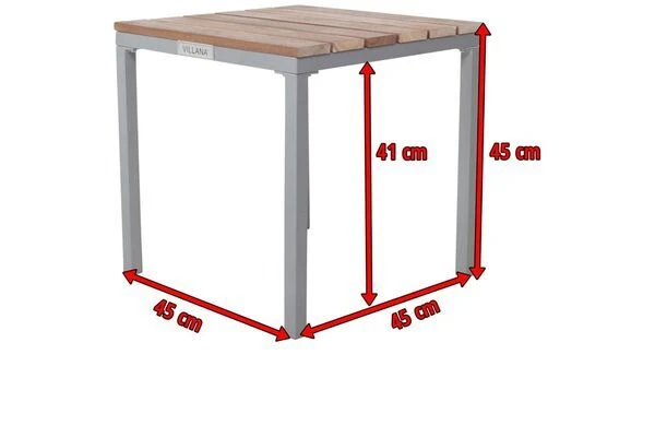 VILLANA Beistelltisch, FSC-Akazienholz / Aluminium, Silber, 45 X 45 X 45 Cm 3 VILLANA Beistelltisch, FSC-Akazienholz / Aluminium, Silber, 45 X 45 X 45 Cm – Bild 3