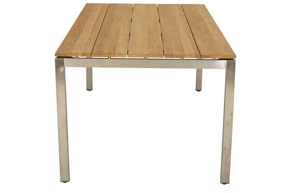 Ploß Brooklyn Tisch, Edelstahl/Teakholz, Gebürstet, 220x100cm 3 Ploß Brooklyn Tisch, Edelstahl/Teakholz, Gebürstet, 220x100cm - Image 3