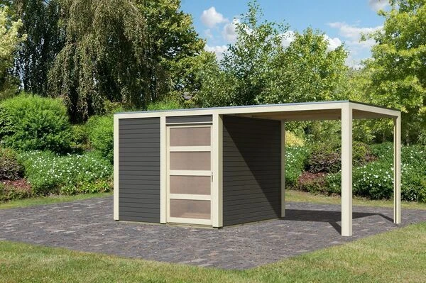 KARIBU Gartenhaus Qubic, Fichtenholz 19 Mm, Flachdach 3 KARIBU Gartenhaus Qubic, Fichtenholz 19 Mm, Flachdach - Image 3
