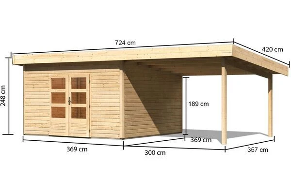 KARIBU Gartenhaus Northeim 5, Fichtenholz 38 Mm, Pultdach 3 KARIBU Gartenhaus Northeim 5, Fichtenholz 38 Mm, Pultdach - Image 3