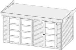 KARIBU Gartenhaus Mühlentrup, Fichtenholz 19 Mm, Flachdach 5 KARIBU Gartenhaus Mühlentrup, Fichtenholz 19 Mm, Flachdach -Doppler Verkäufe 3 18037 2.jpg