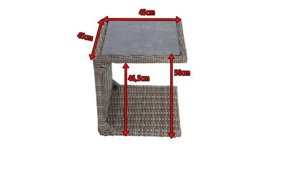OUTFLEXX Beistelltisch, Grau, Polyrattan, 45 X 45 X 50 Cm, Tischplatte Spraystone, Innenliegend 3 OUTFLEXX Beistelltisch, Grau, Polyrattan, 45 X 45 X 50 Cm, Tischplatte Spraystone, Innenliegend - Image 3