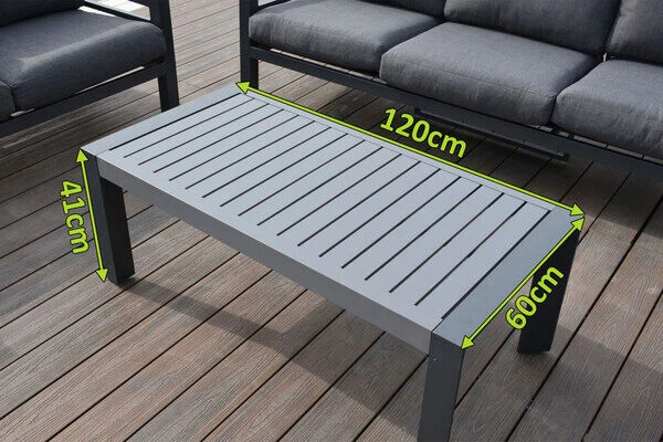 OUTFLEXX Kaffeetisch, Anthrazit, Aluminium, 120x60x41cm 3 OUTFLEXX Kaffeetisch, Anthrazit, Aluminium, 120x60x41cm - Image 3