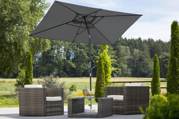 Schneider® SCHNEIDER Tunis Mittelstockschirm, Anthrazit, Rechteckig, 270 X 150 Cm 2 Schneider® SCHNEIDER Tunis Mittelstockschirm, Anthrazit, Rechteckig, 270 X 150 Cm – Bild 2