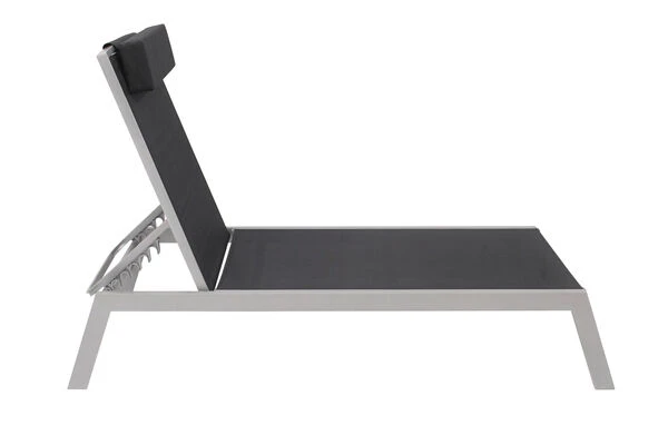 VILLANA Gartenliege, Silber/schwarz, Aluminium/Textil, 198 X 60 X 32 Cm, Verstellbar 4 VILLANA Gartenliege, Silber/schwarz, Aluminium/Textil, 198 X 60 X 32 Cm, Verstellbar - Image 4