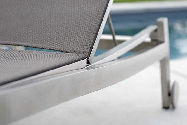 STERN Allround Rollenliege, Silber/taupe, Edelstahl/Textil, 200x71x38 Cm, Verstellbare Rückenlehne 4 STERN Allround Rollenliege, Silber/taupe, Edelstahl/Textil, 200x71x38 Cm, Verstellbare Rückenlehne - Image 4