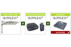 OUTFLEXX Ampelschirm, Creme, Pulverbesch. Aluminium, 300x300 Cm, Inkl. Plattenständer, Twist-Funktion -Doppler Verkäufe 4 16108.jpg