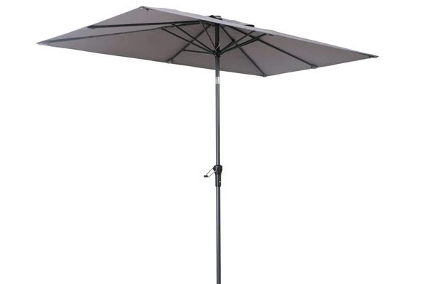 OUTFLEXX Mittelstockschirm, Hellgrau, Pulverbesch. Aluminium/Polyester PA-beschichtet, 270x150cm 4 OUTFLEXX Mittelstockschirm, Hellgrau, Pulverbesch. Aluminium/Polyester PA-beschichtet, 270x150cm - Image 4