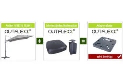 OUTFLEXX Ampelschirm, Anthrazit/creme, Pulverbesch. Aluminium, 250x250cm, Inkl. Plattenständer -Doppler Verkäufe 4 18353.jpg