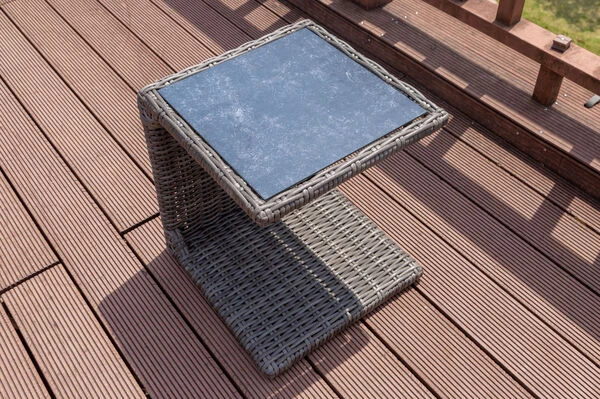 OUTFLEXX Beistelltisch, Grau, Polyrattan, 45 X 45 X 50 Cm, Tischplatte Spraystone, Innenliegend 4 OUTFLEXX Beistelltisch, Grau, Polyrattan, 45 X 45 X 50 Cm, Tischplatte Spraystone, Innenliegend - Image 4