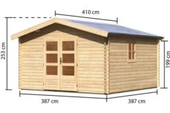KARIBU Blockbohlenhaus Meldorf 6, Fichtenholz Ca. 40 Mm, Satteldach -Doppler Verkäufe 4 19430 1.jpg