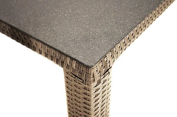 Ploß Rabida Dining Tisch, Champagner-meliert, Polyrattan, 170 X 90 Cm, Glasplatte In Steinoptik 4 Ploß Rabida Dining Tisch, Champagner-meliert, Polyrattan, 170 X 90 Cm, Glasplatte In Steinoptik - Image 4