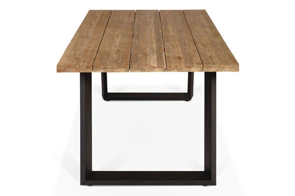 OUTFLEXX Esstisch, Dark Grey/natur, Alu/recycled FSC®-Teak, 240x100x76cm, Rustikal Gebürstet 4 OUTFLEXX Esstisch, Dark Grey/natur, Alu/recycled FSC®-Teak, 240x100x76cm, Rustikal Gebürstet - Image 4