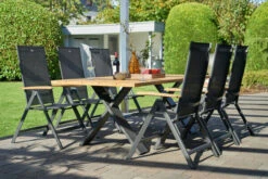 HARTMAN Xanadu Esstisch, Xerix, Alu / Teakholz, 220 X 100 Cm, X-Gestell -Doppler Verkäufe 4 20405.jpg