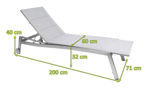 STERN Allround Rollenliege, Silber, Edelstahl/Textil, 200x71x40 Cm, Gepolstert, Verstellbare Rückenlehne 4 STERN Allround Rollenliege, Silber, Edelstahl/Textil, 200x71x40 Cm, Gepolstert, Verstellbare Rückenlehne - Image 4