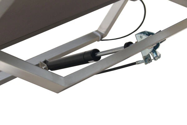 OUTFLEXX Rollliege, Taupe, Edelstahl/Textilene, Verstellbare Rückenlehne, 212x71x36cm 4 OUTFLEXX Rollliege, Taupe, Edelstahl/Textilene, Verstellbare Rückenlehne, 212x71x36cm – Bild 4