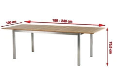 Ausziehtisch Roma Aus Edelstahl/Teak Von Diamond Garden, Ca. 180/240x100 Cm -Doppler Verkäufe 5 10651.jpg