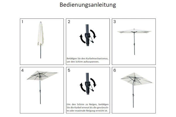 Schneider® SCHNEIDER Tunis Mittelstockschirm, Anthrazit, Rechteckig, 270 X 150 Cm 5 Schneider® SCHNEIDER Tunis Mittelstockschirm, Anthrazit, Rechteckig, 270 X 150 Cm – Bild 5