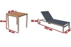 OUTFLEXX 2er-Set Rollliege, Schwarz, Edelstahl/Teak, 212x71x36cm, Mit Beistelltisch 45x45cm -Doppler Verkäufe 5 14169.jpg