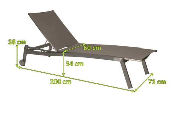 STERN Allround Rollenliege, Silber/taupe, Edelstahl/Textil, 200x71x38 Cm, Verstellbare Rückenlehne 5 STERN Allround Rollenliege, Silber/taupe, Edelstahl/Textil, 200x71x38 Cm, Verstellbare Rückenlehne - Image 5