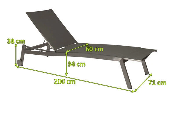 STERN Allround Rollenliege, Silbergrau, Edelstahl/Textil, 200x71x38 Cm, Verstellbare Rückenlehne 5 STERN Allround Rollenliege, Silbergrau, Edelstahl/Textil, 200x71x38 Cm, Verstellbare Rückenlehne - Image 5