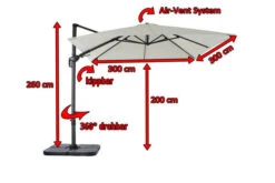 OUTFLEXX Ampelschirm, Creme, Pulverbesch. Aluminium, 300x300 Cm, Inkl. Plattenständer, Twist-Funktion -Doppler Verkäufe 5 16108.jpg