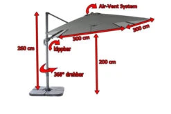 OUTFLEXX Ampelschirm, Anthrazit, Pulverbesch. Aluminium, 300x300 Cm, Inkl. Plattenständer, Twist-Funktion -Doppler Verkäufe 5 16109.jpg