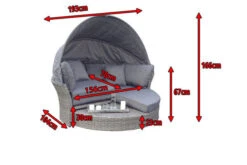 OUTFLEXX Sonneninsel, Grau, Polyrattan, Halbrund, 193 X 104 X 74 Cm, Hocker Drehbar, Dach Klappbar -Doppler Verkäufe 5 16110.jpg