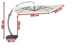 OUTFLEXX Luxus Ampelschirm, Anthrazit/creme, Edelstahl/Aluminium, 350x350cm, Inkl. Schirmständer Und Schutzhülle 19 OUTFLEXX Luxus Ampelschirm, Anthrazit/creme, Edelstahl/Aluminium, 350x350cm, Inkl. Schirmständer Und Schutzhülle -Doppler Verkäufe 5 18351.jpg