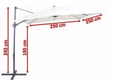 OUTFLEXX Ampelschirm, Anthrazit/creme, Pulverbesch. Aluminium, 250x250cm, Inkl. Plattenständer -Doppler Verkäufe 5 18353.jpg