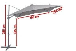 OUTFLEXX Ampelschirm, Anthrazit, Pulverbesch. Aluminium, 250x250cm, Inkl. Plattenständer -Doppler Verkäufe 5 18354.jpg