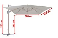 OUTFLEXX Ampelschirm, Creme, Aluminium In Holzoptik, 400x300cm, Inkl. Plattenständer -Doppler Verkäufe 5 18511.jpg