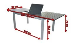 DOPPLER Expert Esstisch, Silber/schwarz, Aluminium, 150-210 X 90 Cm, Ausziehbar -Doppler Verkäufe 5 18621.jpg