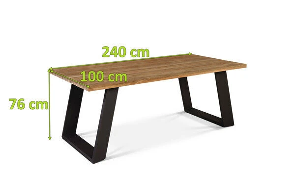 OUTFLEXX Esstisch, Dark Grey/natur, Alu/recycled FSC®-Teak, 240x100x76cm, Rustikal Gebürstet 5 OUTFLEXX Esstisch, Dark Grey/natur, Alu/recycled FSC®-Teak, 240x100x76cm, Rustikal Gebürstet - Image 5