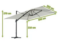 OUTFLEXX Ampelschirm, Anthrazit/creme, Alu/Polyester, 350x350cm, Inkl. Plattenständer -Doppler Verkäufe 5 20362.jpg