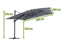 OUTFLEXX Ampelschirm, Anthrazit/grau, Alu/Polyester, 350x350cm, Inkl. Plattenständer -Doppler Verkäufe 5 20363.jpg