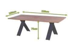 HARTMAN Xanadu Esstisch, Xerix, Alu / Teakholz, 220 X 100 Cm, X-Gestell -Doppler Verkäufe 5 20405.jpg