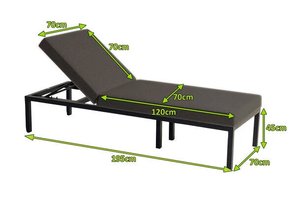 HARTMAN Eva Loungeliege, Sooty, Sunbrella, 195 X 70 X 45 Cm, Rückenlehne Verstellbar, Hohe Liegefläche 5 HARTMAN Eva Loungeliege, Sooty, Sunbrella, 195 X 70 X 45 Cm, Rückenlehne Verstellbar, Hohe Liegefläche – Bild 5