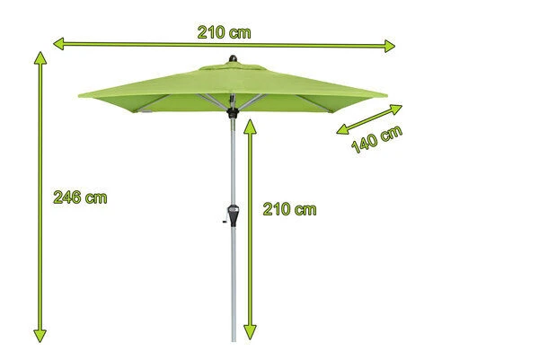 DOPPLER Active Auto Tilt Mittelstockschirm, Fresh Green, Alu/Polyester, 210x140 Cm, Höhenverstellbar, Mit Kurbel 5 DOPPLER Active Auto Tilt Mittelstockschirm, Fresh Green, Alu/Polyester, 210x140 Cm, Höhenverstellbar, Mit Kurbel – Bild 5