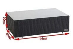 OUTFLEXX Kaffeetisch, Schwarz, Polyrattan, 95x65cm, Mit Glas-Tischplatte -Doppler Verkäufe 5 2392 9.jpg