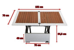 OUTFLEXX Loungetisch Höhenverstellbar, Weiß, Polyrattan, 75/152x75x40/64,5cm -Doppler Verkäufe 5 2511 18.jpg