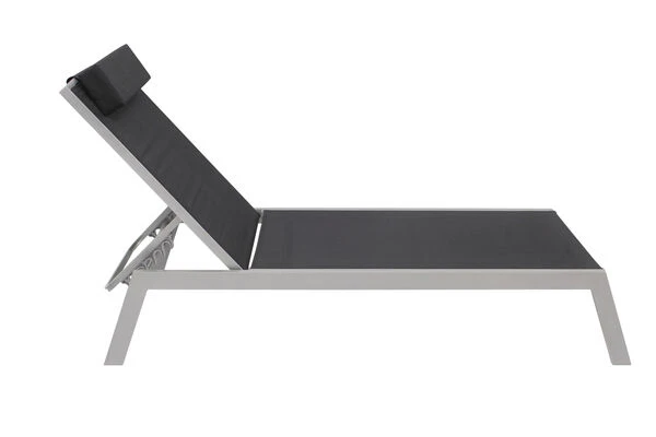 VILLANA Gartenliege, Silber/schwarz, Aluminium/Textil, 198 X 60 X 32 Cm, Verstellbar 6 VILLANA Gartenliege, Silber/schwarz, Aluminium/Textil, 198 X 60 X 32 Cm, Verstellbar - Image 6