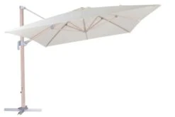 OUTFLEXX Ampelschirm, Creme, Aluminium In Holzoptik, 400x300cm, Inkl. Plattenständer -Doppler Verkäufe 6 18511.jpg