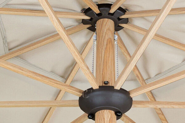 DOPPLER Alu Wood Mittelstockschirm, Natur, Alu/Polyester, 350cm, Mit Kurbel, Holzoptik 6 DOPPLER Alu Wood Mittelstockschirm, Natur, Alu/Polyester, 350cm, Mit Kurbel, Holzoptik - Image 6