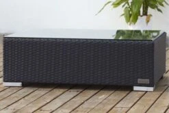 OUTFLEXX Kaffeetisch, Schwarz, Polyrattan, 95x65cm, Mit Glas-Tischplatte -Doppler Verkäufe 6 2392 9.jpg