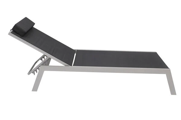 VILLANA Gartenliege, Silber/schwarz, Aluminium/Textil, 198 X 60 X 32 Cm, Verstellbar 8 VILLANA Gartenliege, Silber/schwarz, Aluminium/Textil, 198 X 60 X 32 Cm, Verstellbar - Image 8